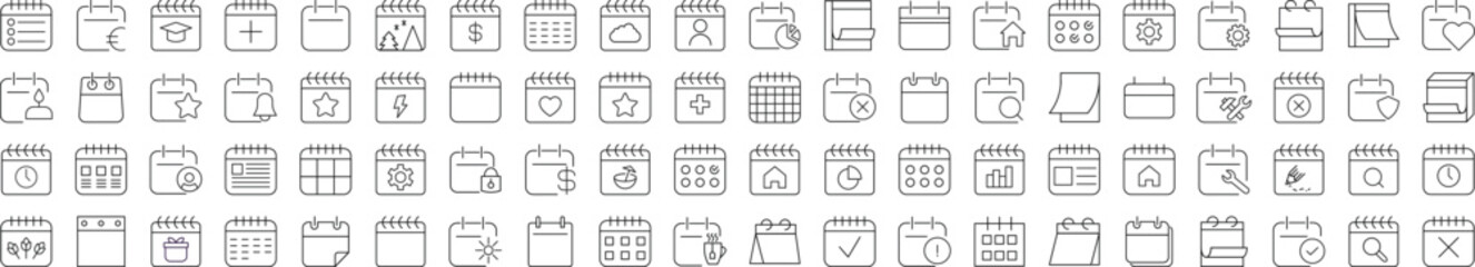 Wall Mural - collection of icons of calendar for shops and stores. suitable for books, stores, shops. editable st