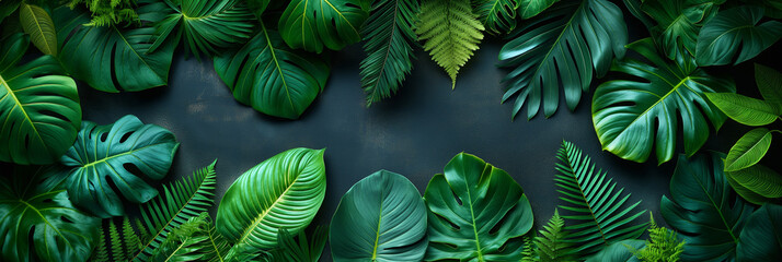 Wall Mural - A green leafy plant with a variety of leaves and stems