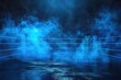 © SQUAREPIXEL - blue boxing ring on dark background with smoke