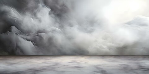 Foggy clouds abstract background on concrete ground for landing page mockup. Concept Foggy Clouds, Abstract Background, Concrete Ground, Landing Page Mockup