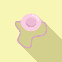 Wall Mural - Flat design vector illustration of a cute melted ice cream on a soft pastel yellow backdrop