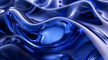 Blue Liquid glass fluid abstract background