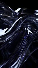 Wall Mural - Black Liquid glass fluid abstract background