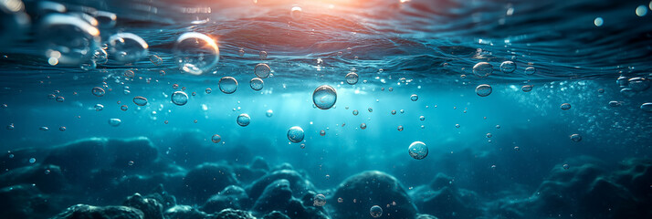 Wall Mural - A photo of a body of water with many bubbles floating on the surface