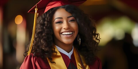 Smiling African American student celebrating high school graduation with friends. Concept Graduation Photoshoot, Class of 2022, African American Students, Celebratory Moments, Friendship Goals