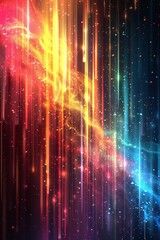Wall Mural - A colorful, multi-colored light display with a rainbow effect. Abstract. background