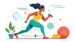 © Justlight - A woman incorporates interval training into her workouts aiming to improve her cardiovascular endurance and burn more calories.. Vector illustration