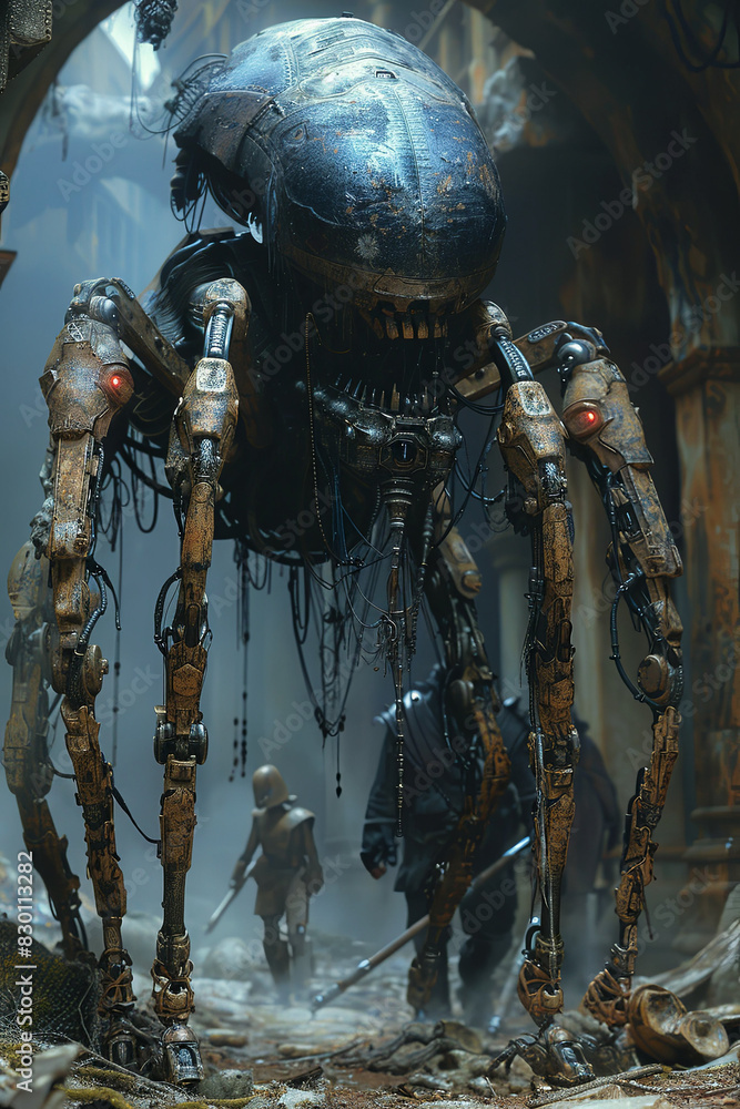 Rust Monster Character Avatar in Scrap Armor Scavenging Gen AI Stock ...