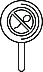 Poster - Simple black and white line art vector illustration of a no bugs allowed sign symbolizing pest control and insect prohibition in a clean and hygienic environment for public health and safety