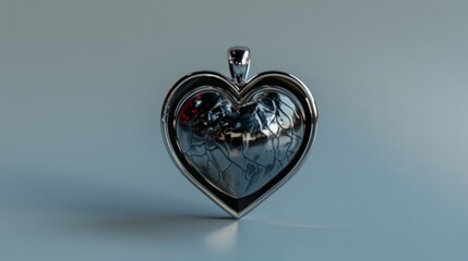 Heart pendant with room for text created with Generative AI technology