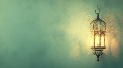 Wall Mural - Ornate Islamic Lantern 3D Illustration for Eid al-Adha