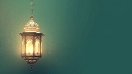 Wall Mural - Ornate Islamic Lantern 3D Illustration for Eid al-Adha