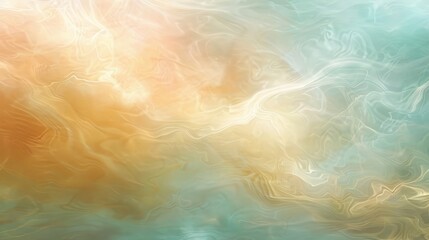 Wall Mural - Enchanting abstract with gold seafoam coral swirling mist light auras wallpaper