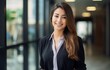 © QuietWord - happy people at work, smiling businesswoman at office