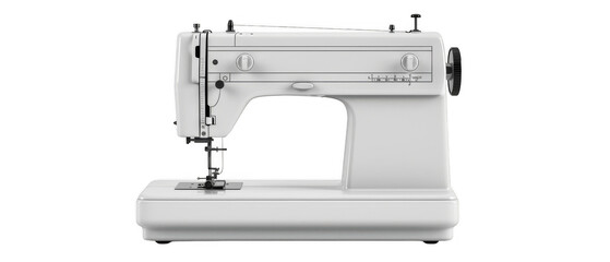 High-quality sewing machine isolated on white background, perfect for sewing projects, tailoring, and dressmaking. Modern and durable design.