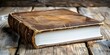 © Anastasiia - Hardcover Book on Wooden Table: Ideal for Displaying Your Own Design. Concept Wooden Table, Hardcover Book, Design Inspiration, Display Ideas