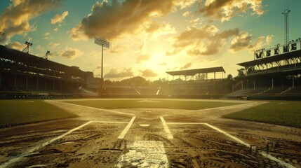 Baseball sport game illustration generated by ai