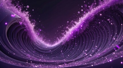 Wall Mural - shimmering purple particles wave with radiant stars-