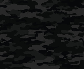 Wall Mural - camouflage black pattern, modern texture, night background, dark fabric texture