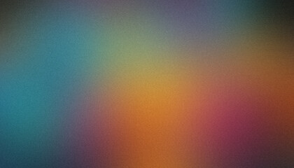 Wall Mural - Vibrant, multicolored gradient on abstract grainy texture background