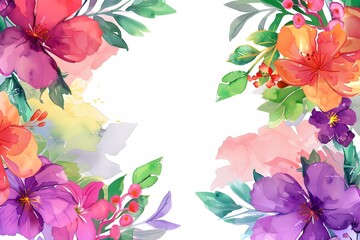 Wall Mural - Floral bouquet ornament frame background