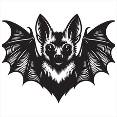 Wall Mural - Bat with a large wing on a white background