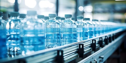 Canvas Print - Enhancing Safety and Efficiency at Water Bottling Plants through Automation and Modern Technology. Concept Automation, Modern Technology, Safety Enhancements, Efficiency Optimizations