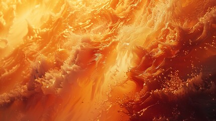 Wall Mural - Fluid abstract background with waves of molten fire and crystalline water in