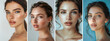 © ink drop - Beauty portrait set. Beauty fashion portrait of a young woman with perfect skin