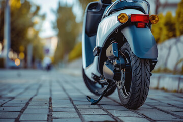 Close-Up of a Parked Scooter on a City Street