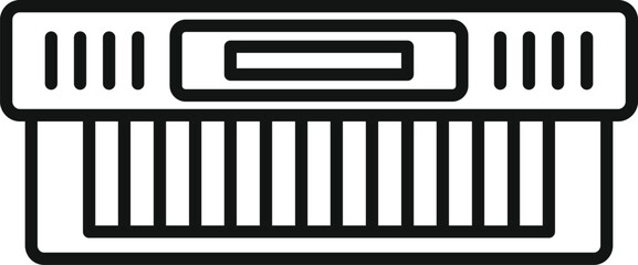 Sticker - Black and white line art depicting a classic keyboard musical instrument