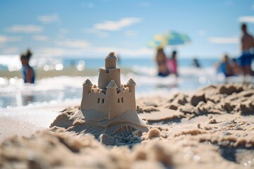 Wall Mural - Close-up: Beachside Sand Castle