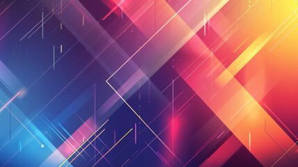Fototapete - An abstract background with geometric shapes and colorful gradients, representing data visualization and analysis.