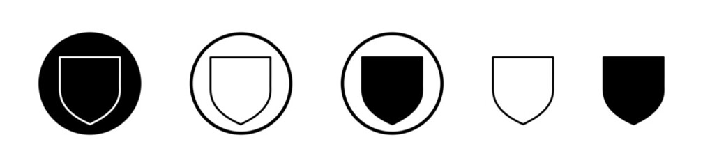 shield interrogation icon set. privacy guarantee shield vector symbol in safety guard strong shield 