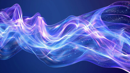 Wall Mural - A long blue wave with purple and white streaks