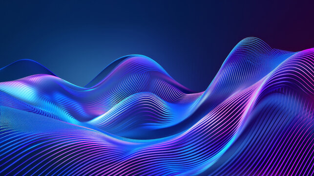 A blue and purple wave with a lot of lines