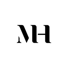 Wall Mural - M and H Letter Logo Vector 002