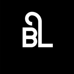 BL letter logo design on black background. BL creative initials letter logo concept. bl letter design. BL white letter design on black background. B L, b l logo