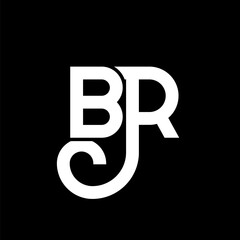 BR letter logo design on black background. BR creative initials letter logo concept. br letter design. BR white letter design on black background. B R, b r logo