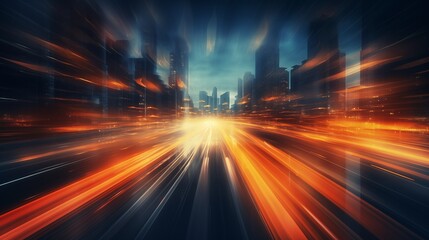 Wall Mural - Blurred traffic background banner at night
