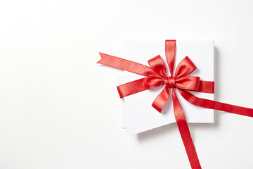 Sticker - White Gift Box with Red Bow