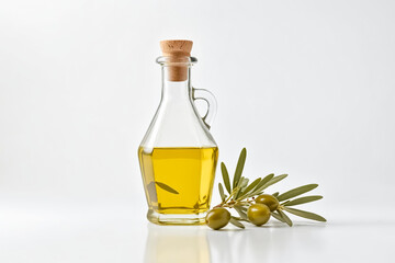 Wall Mural - Bottle of Olive Oil with Olives and Olive Branch