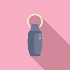 Poster - Modern flat design vector of a car key fob on a pink background