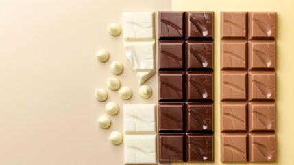 Wall Mural -  A close-up of a chocolate bar sandwiched between two marshmallows – one on each side