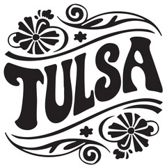 Wall Mural - Tulsa Groovy Text Vector