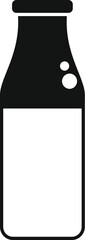 Sticker - Vector illustration of a milk bottle icon in a minimalist black and white style