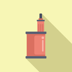 Sticker - Modern flat design icon of a red ketchup bottle with a shadow, on a beige background