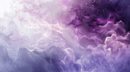 Luxurious background: soft white deep plum tones cloud-like patterns glowing stars dreamy festive backdrop