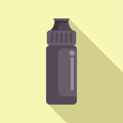 Poster - Modern flat design icon of a reusable water bottle with shadow on a pastel background