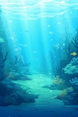 Wall Mural - underwater world corals fish Generative AI
